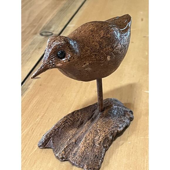 Wood Carved Brown Bird Figurine. Beach. Birds. Home Decor. - Picture 4 of 10